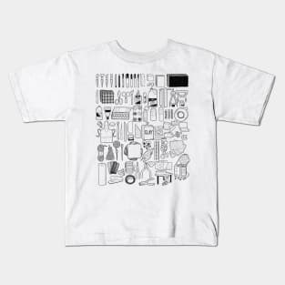 Art Supplies for Art Room Line Doodles Kids T-Shirt